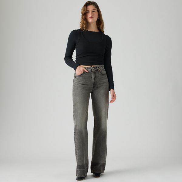 Ribcage Wide-Leg Women's Jeans — You're Excused - Grey