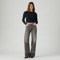 Ribcage Wide-Leg Women's Jeans — You're Excused - Grey 5