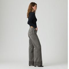 Ribcage Wide-Leg Women's Jeans — You're Excused - Grey 4