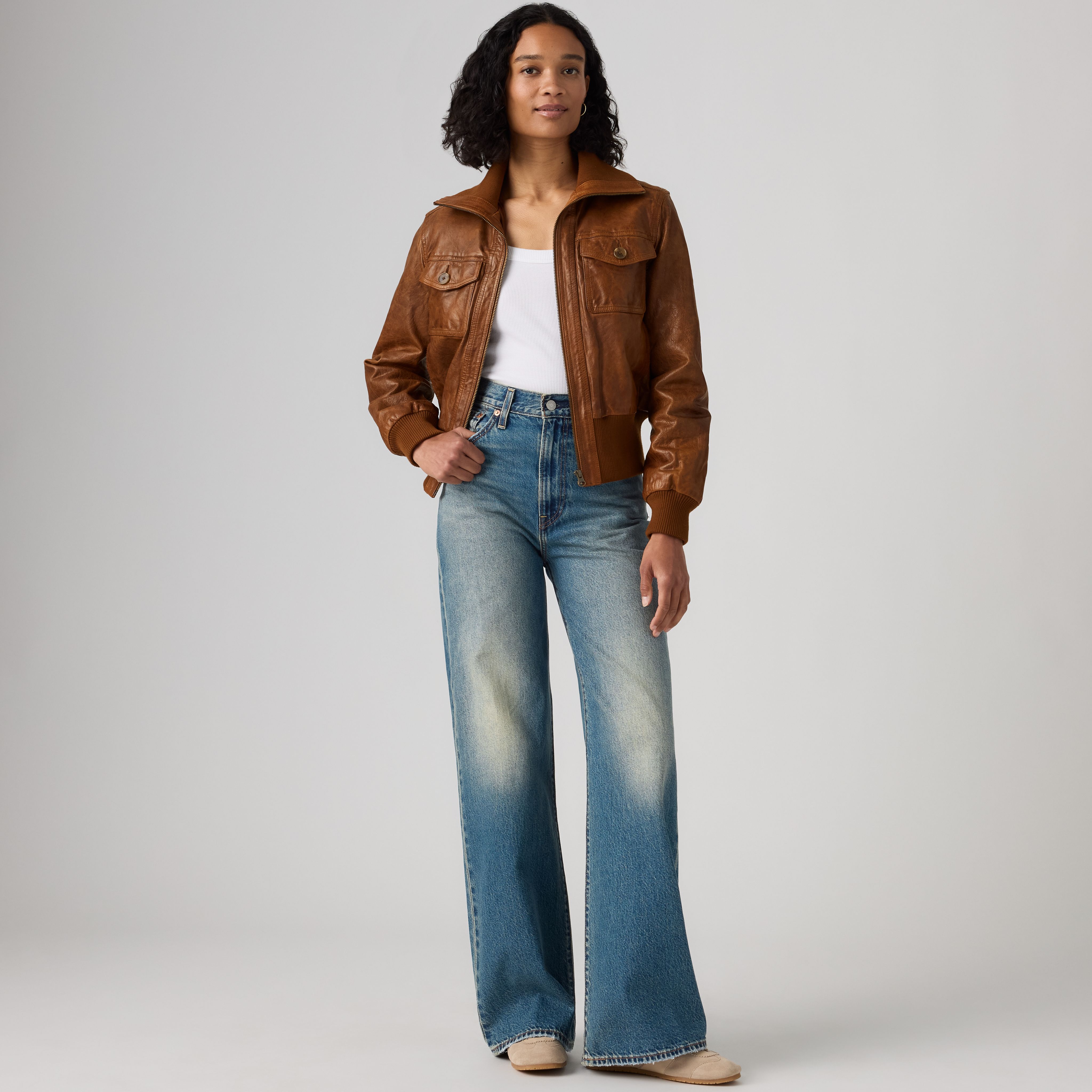 Levi's  Ribcage Wide Leg Jeans Dark Wash, Women's Size 27X30