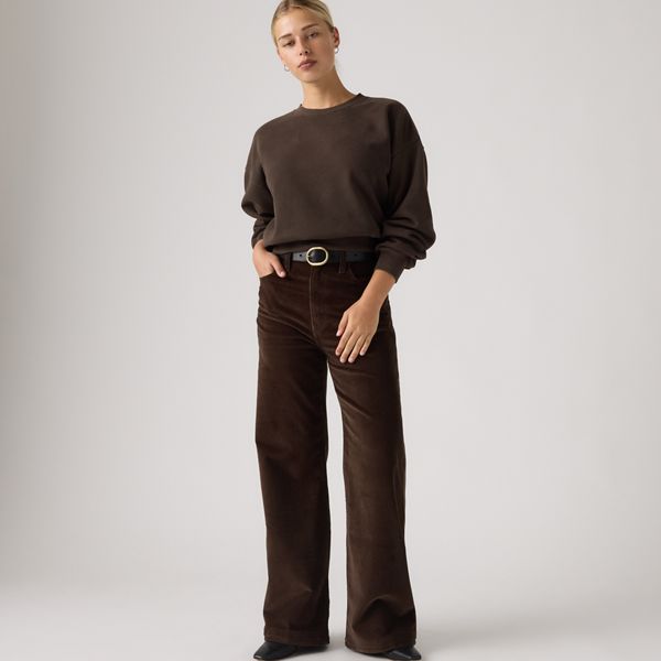 Ribcage Wide-Leg Women's Jeans — Java - Brown
