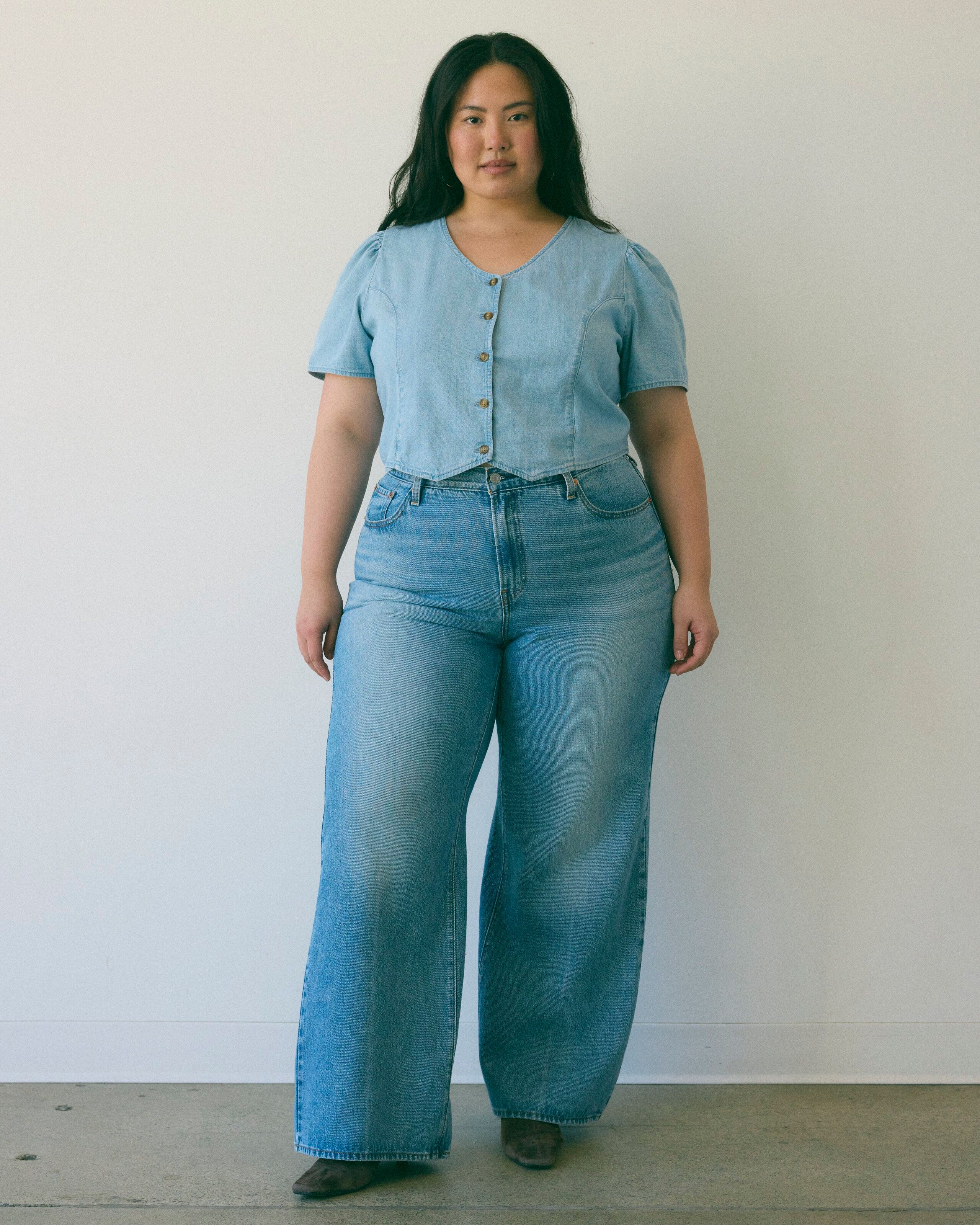jeans and blue button down
