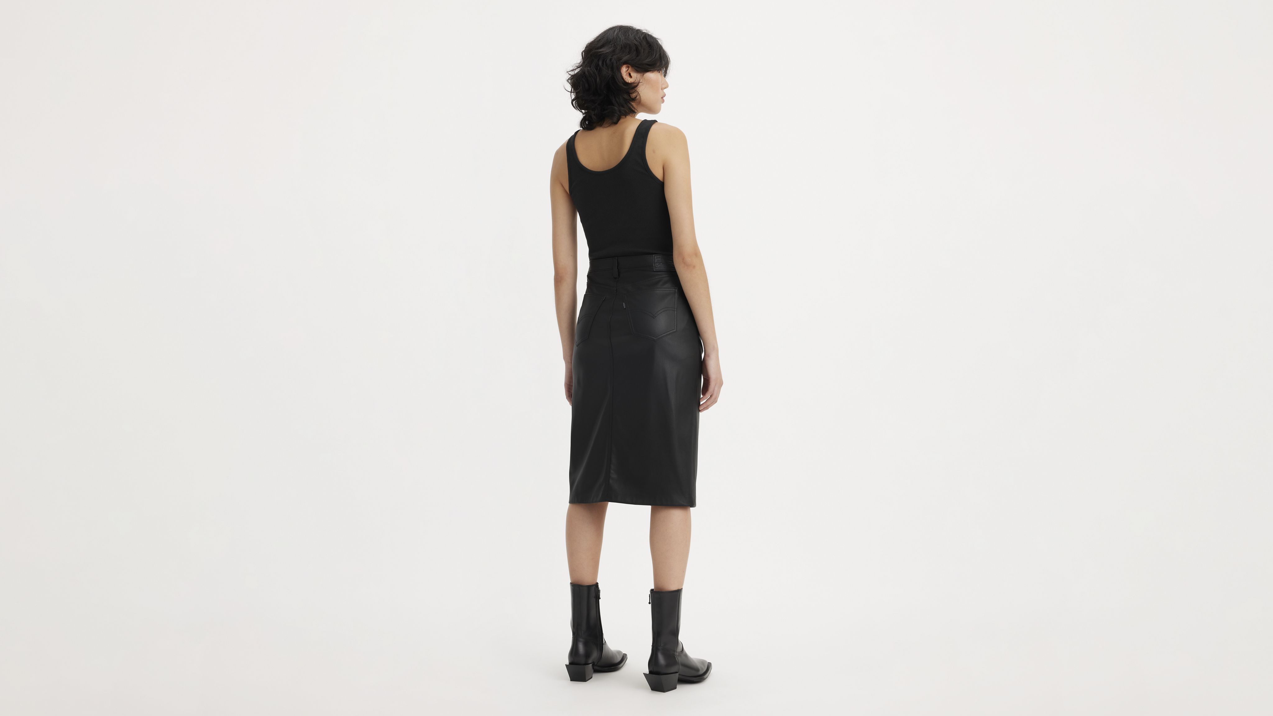 Faux Leather Icon Pencil Skirt 3