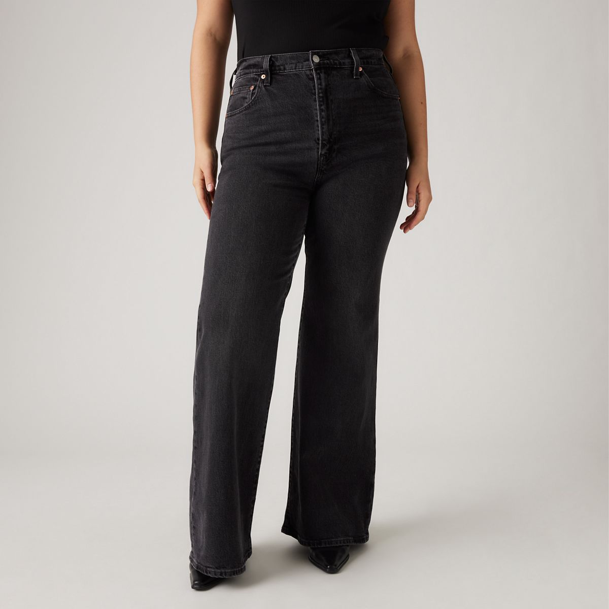 Ribcage Bell Women's Jeans — On The Town - Black