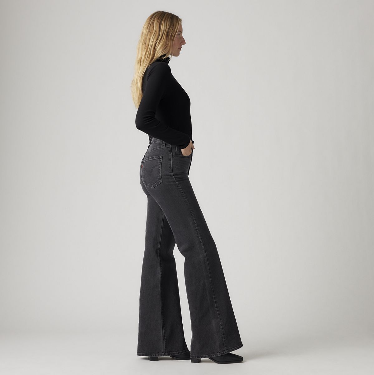 Ribcage Bell Women's Jeans — On The Town - Black