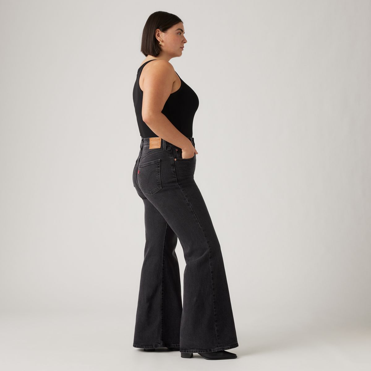 Ribcage Bell Women's Jeans — On The Town - Black
