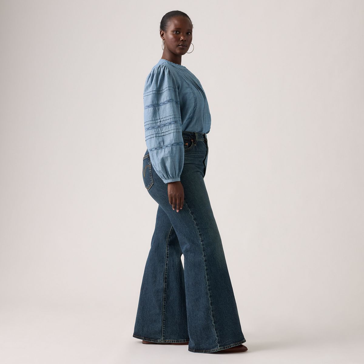 Ribcage Bell Women's Jeans — Romantic Story - Dark Wash