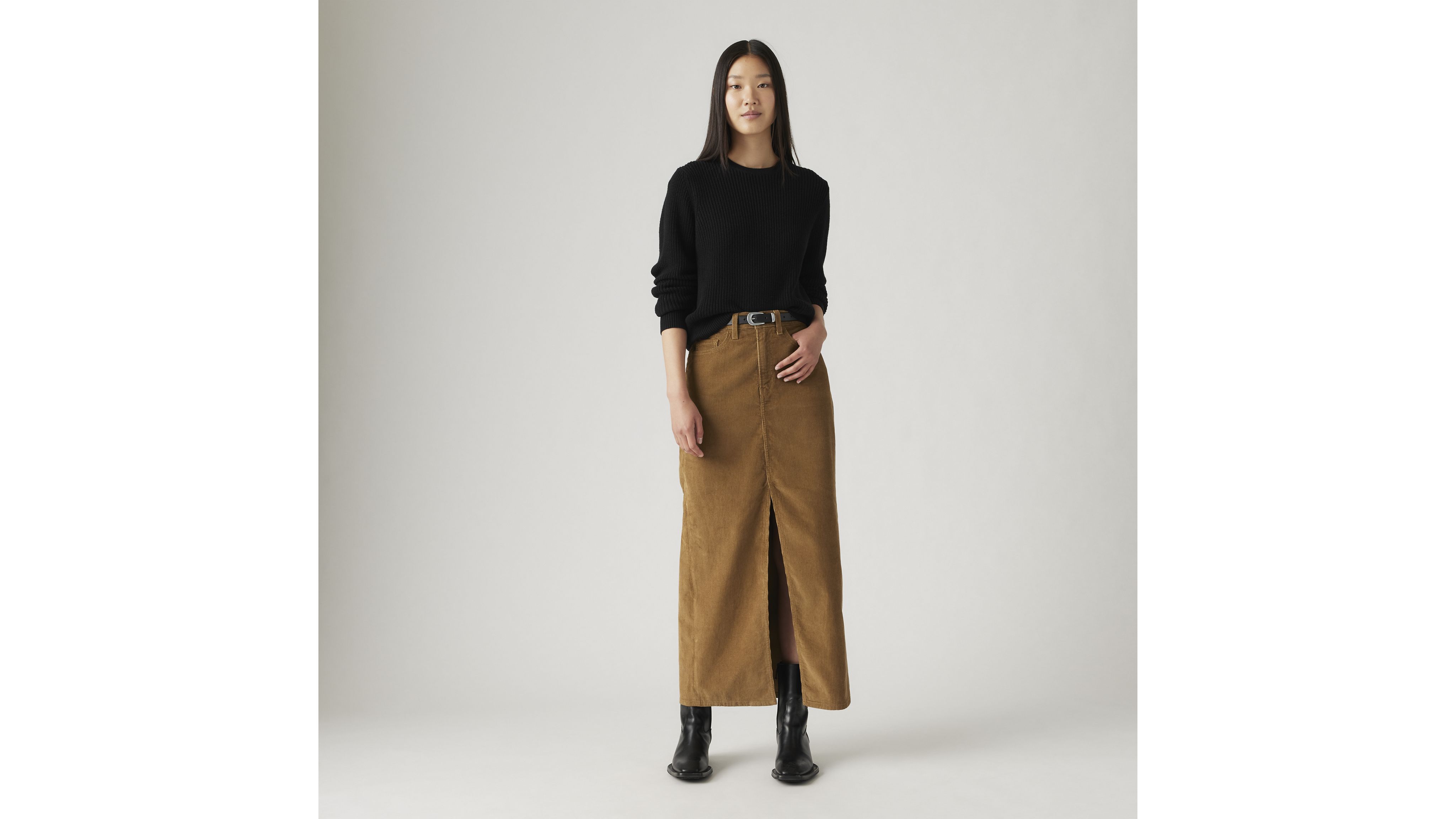 Ankle Column Corduroy Skirt 1