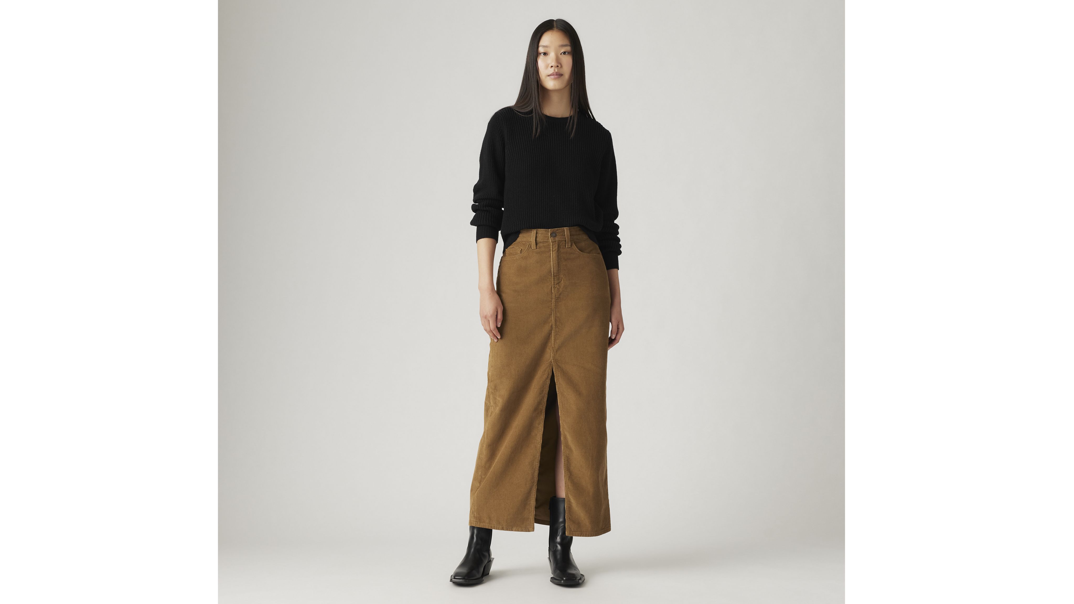 Ankle Column Corduroy Skirt 5