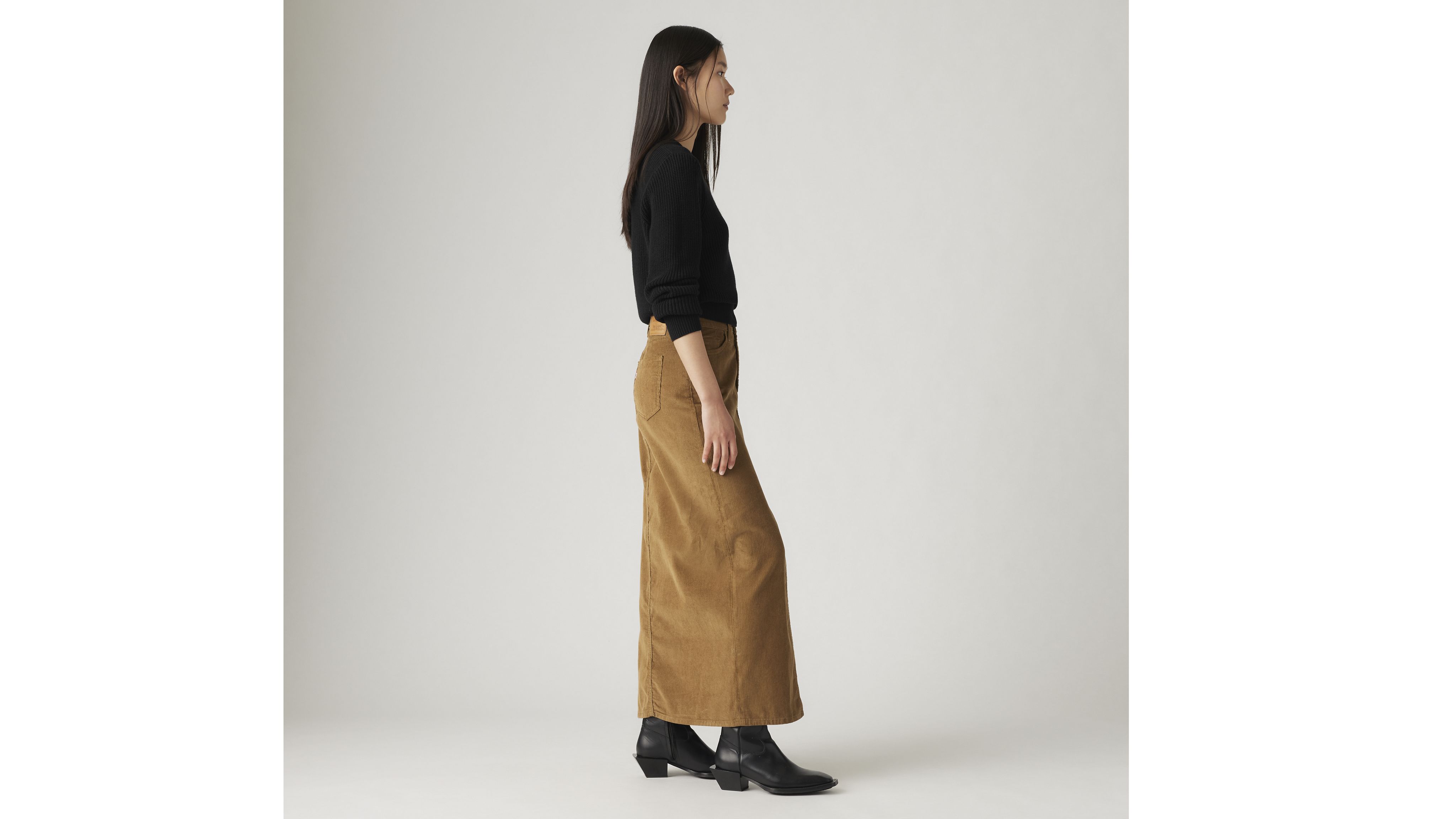 Ankle Column Corduroy Skirt 4