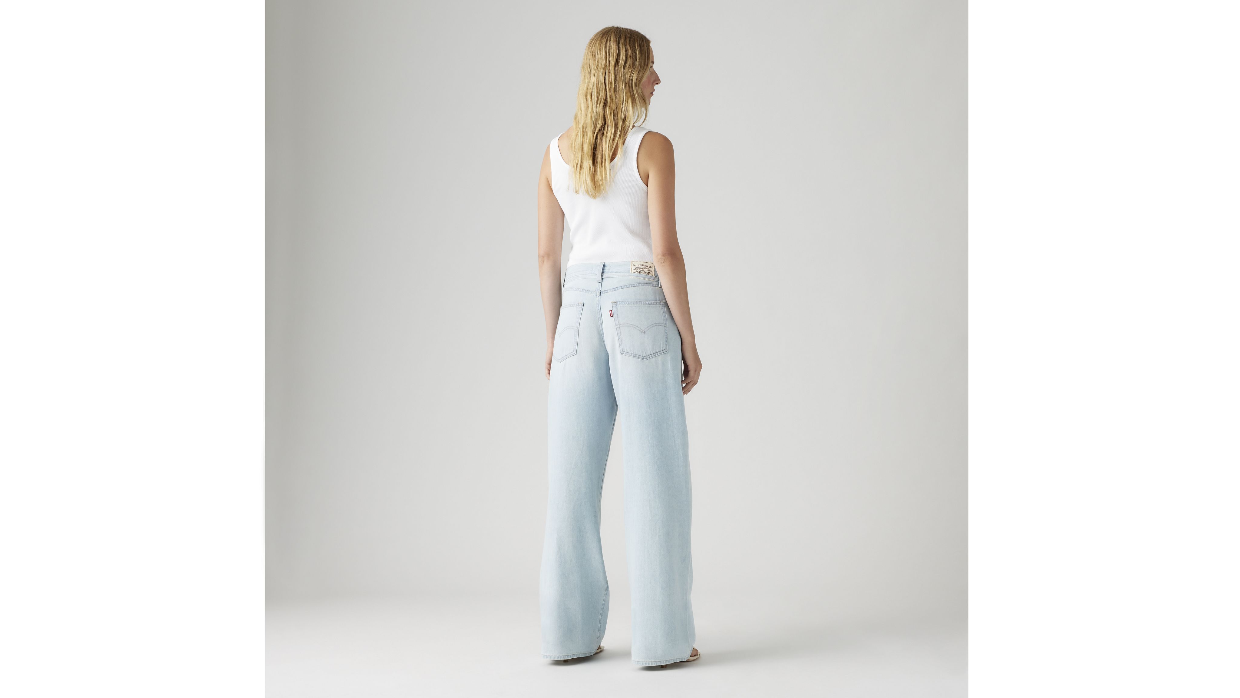 XL Baggy Straight Linen+ Denim Women's Jeans 3