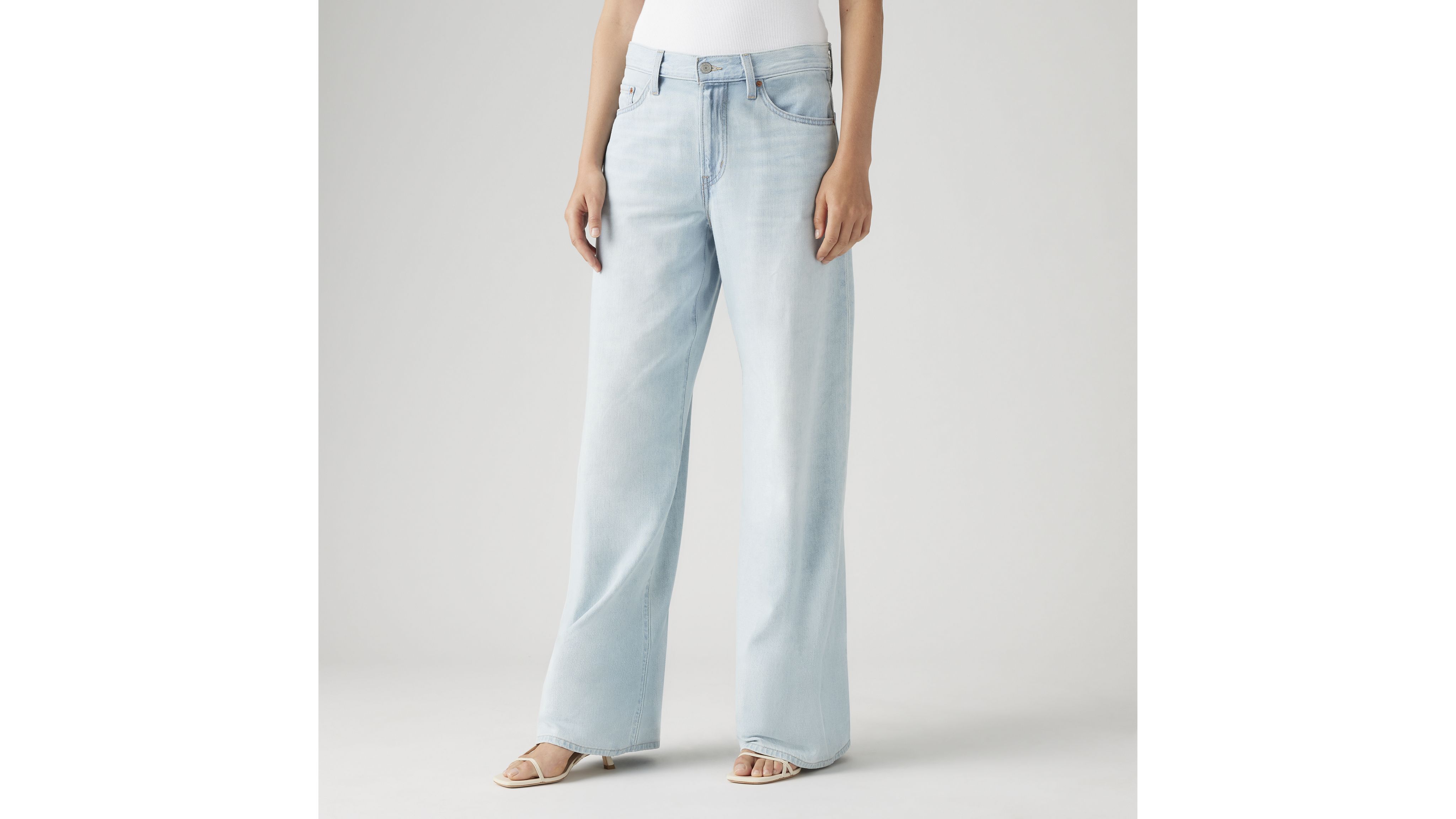 XL Baggy Straight Linen+ Denim Women's Jeans 2