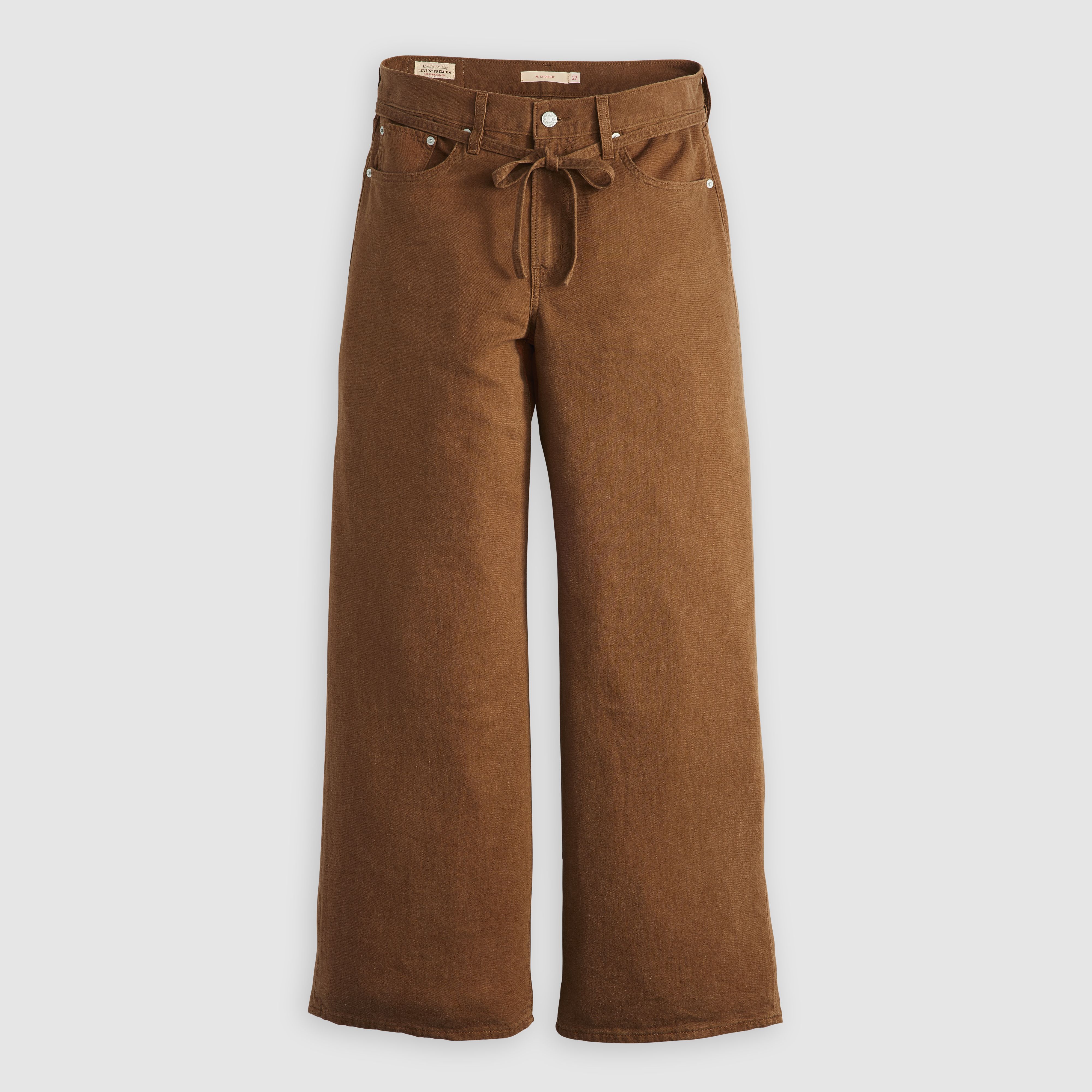 XL Baggy Straight Linen Blend Women's Pants 6