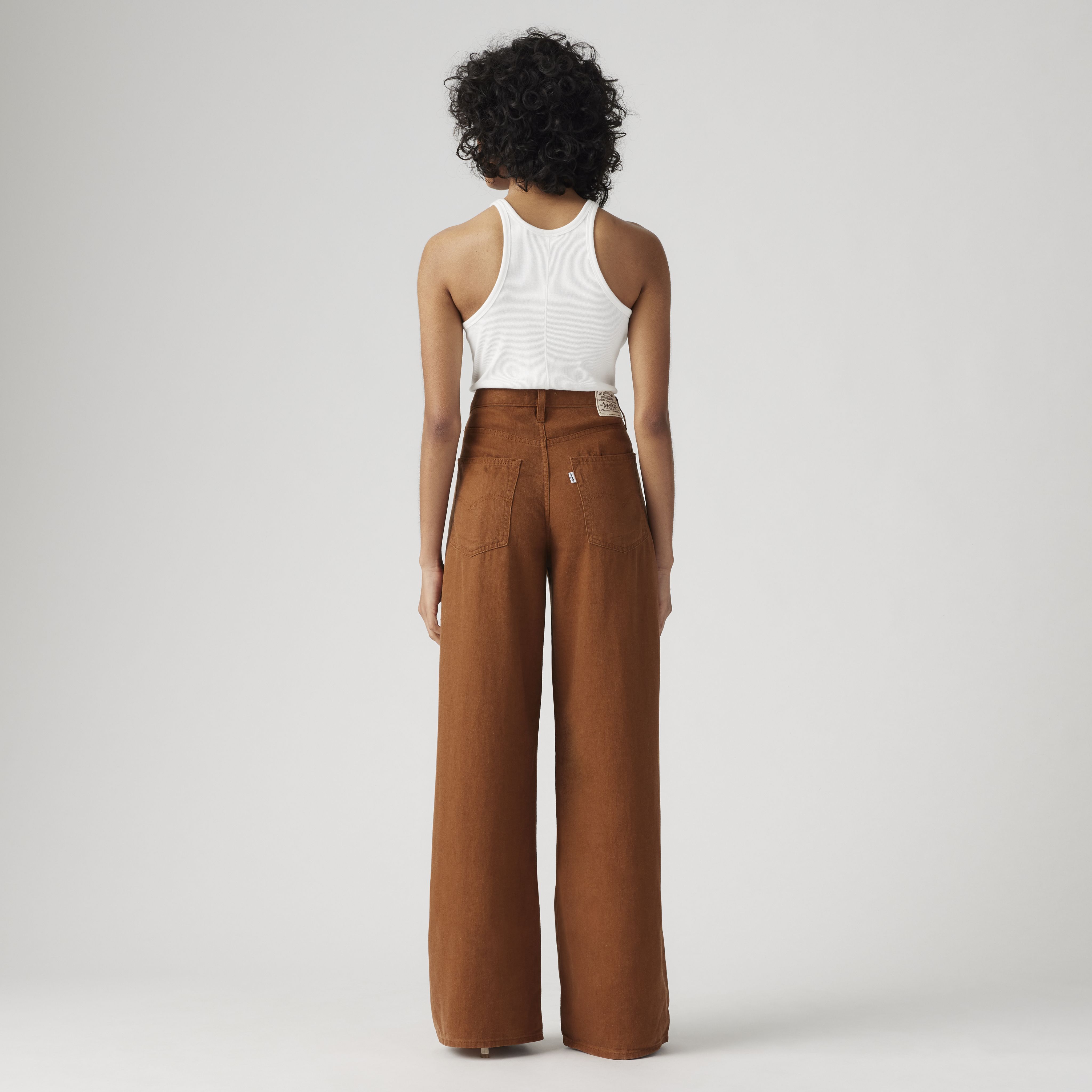XL Baggy Straight Linen Blend Women's Pants 3