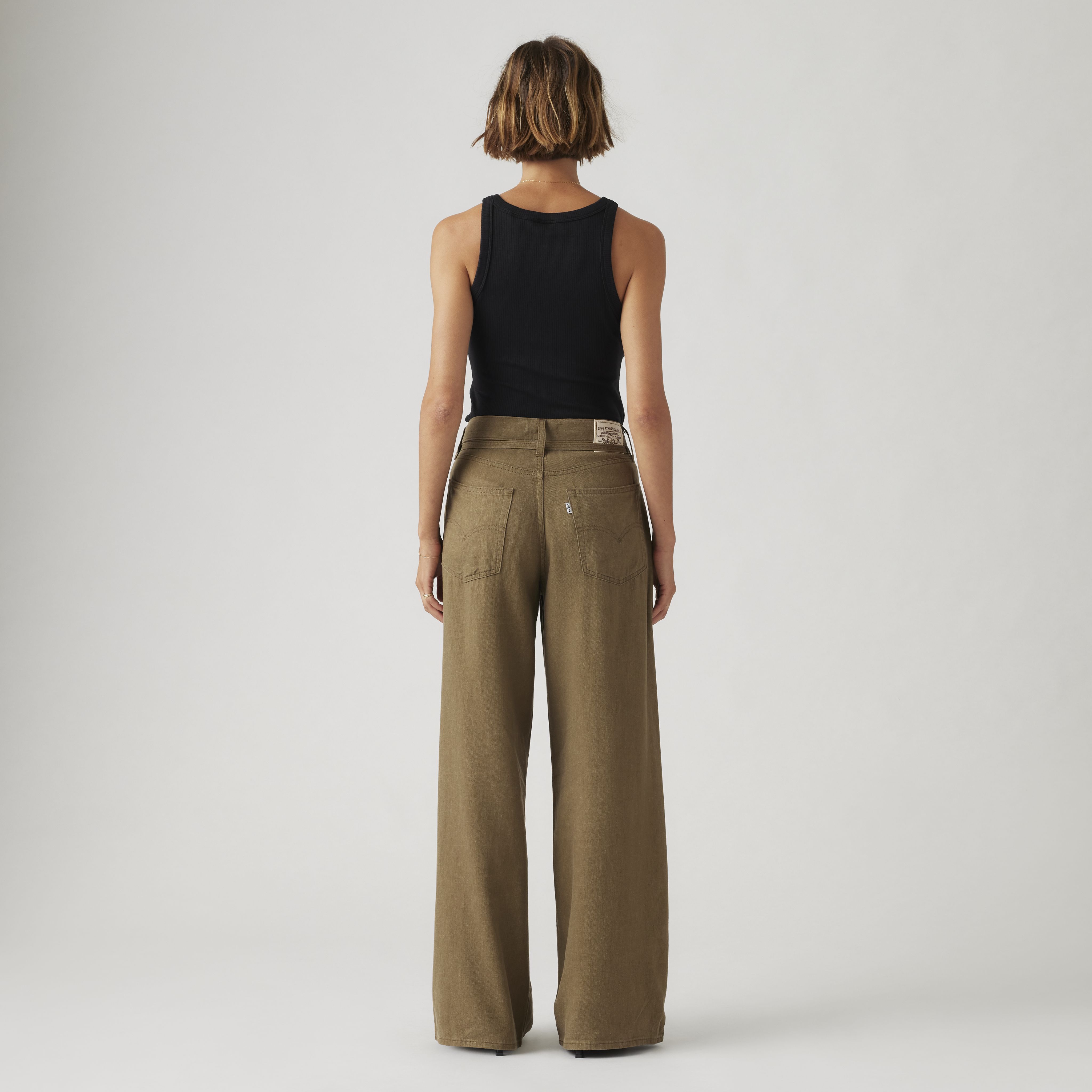 XL Baggy Straight Linen Blend Women's Pants 3