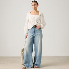 XL Baggy Straight Women's Jeans — Gamble Time - Medium Wash 1