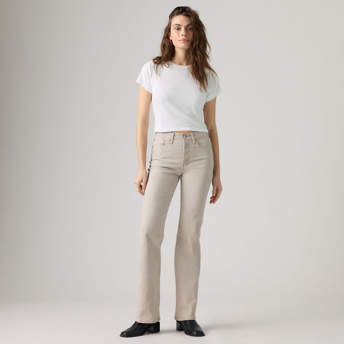 Wedgie Bootcut Women's Jeans — Pebbled Path Boot - Grey