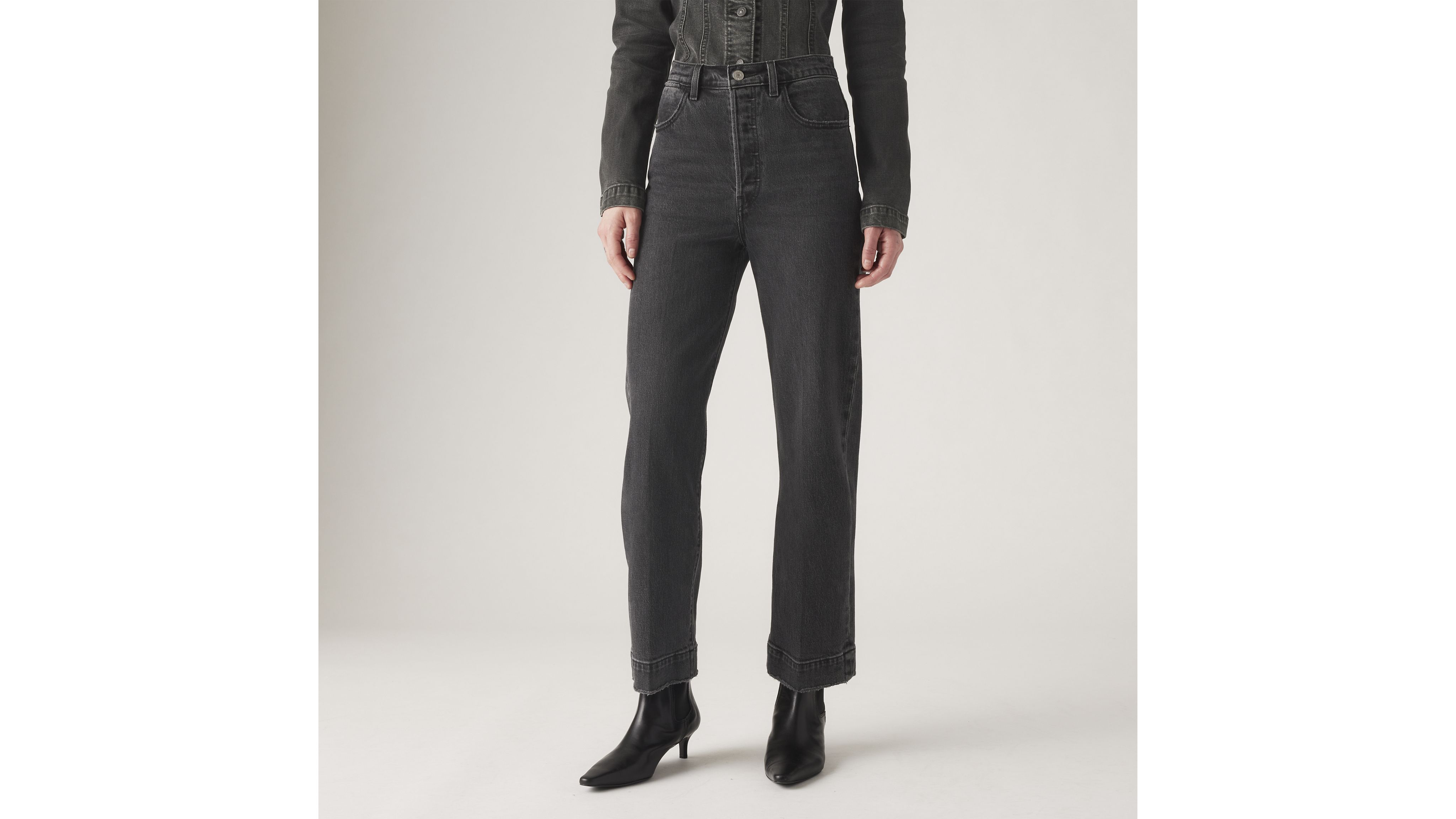 Ribcage Straight Ankle Tailored Women's Jeans - Black | Levi's® US