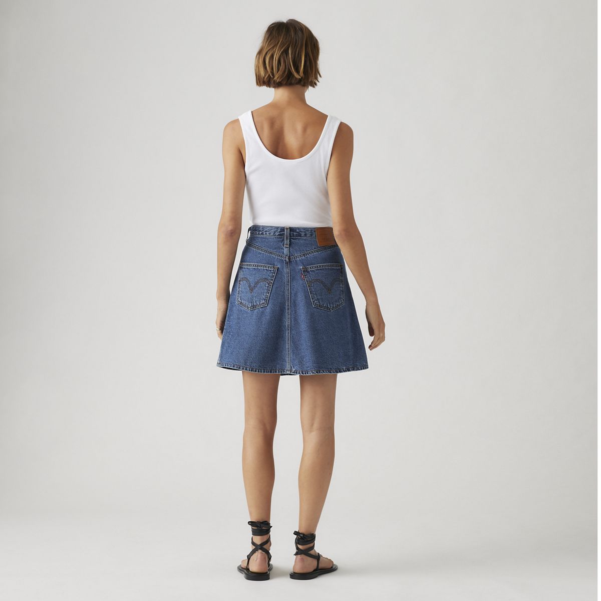 Mini Flounce Skirt — Night Market - Dark Wash