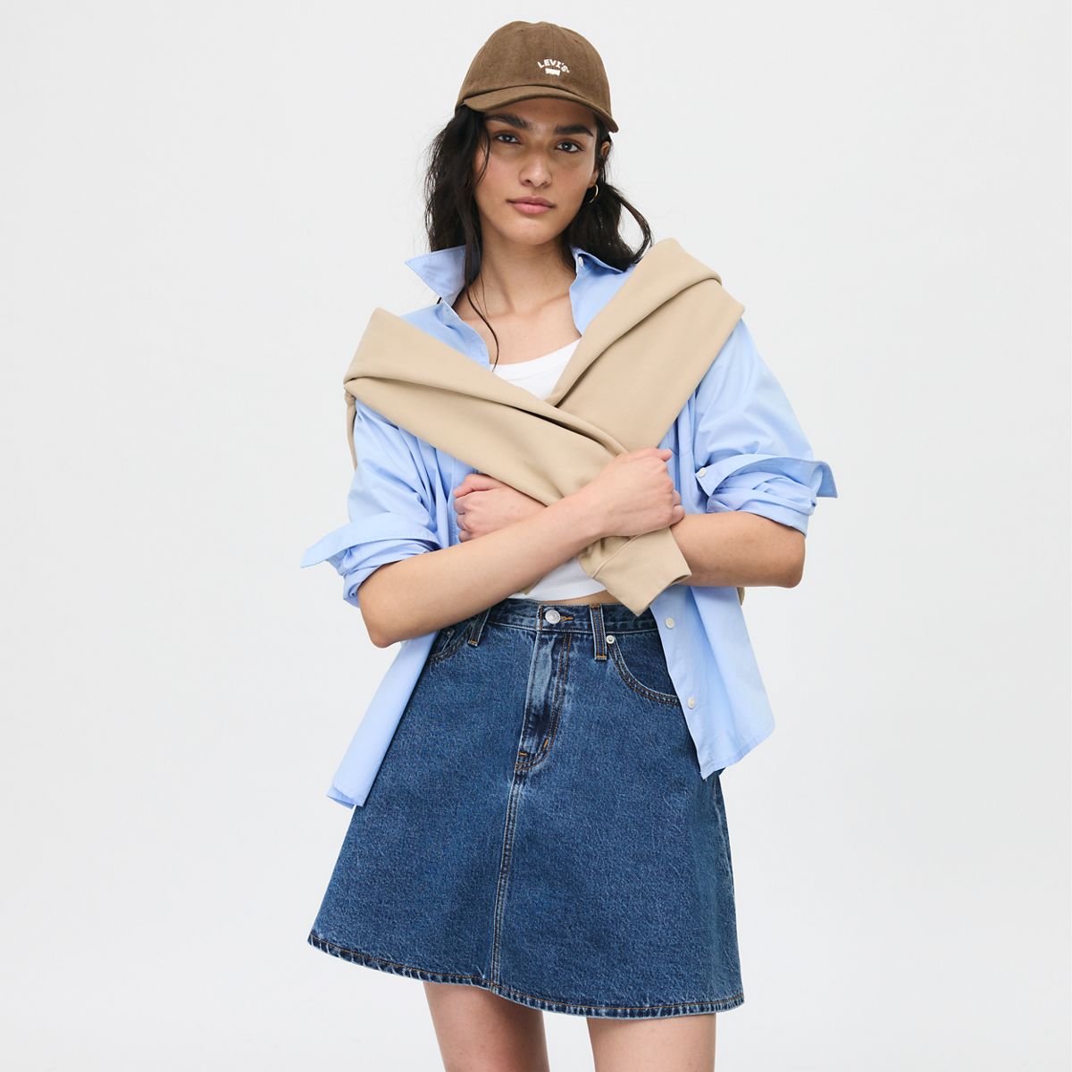 Mini Flounce Skirt — Night Market - Dark Wash