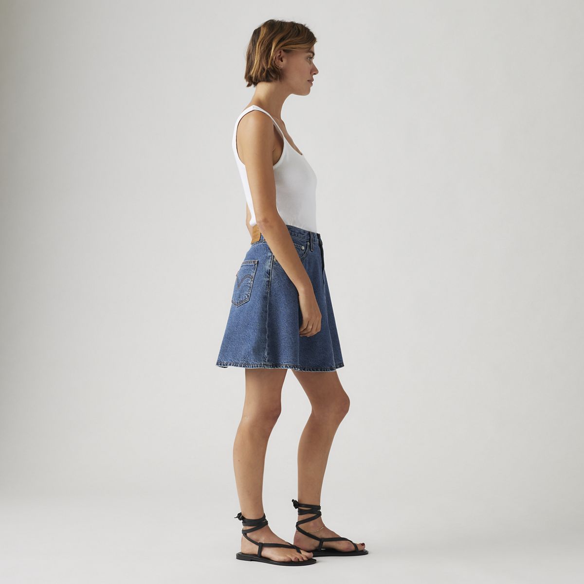 Mini Flounce Skirt — Night Market - Dark Wash