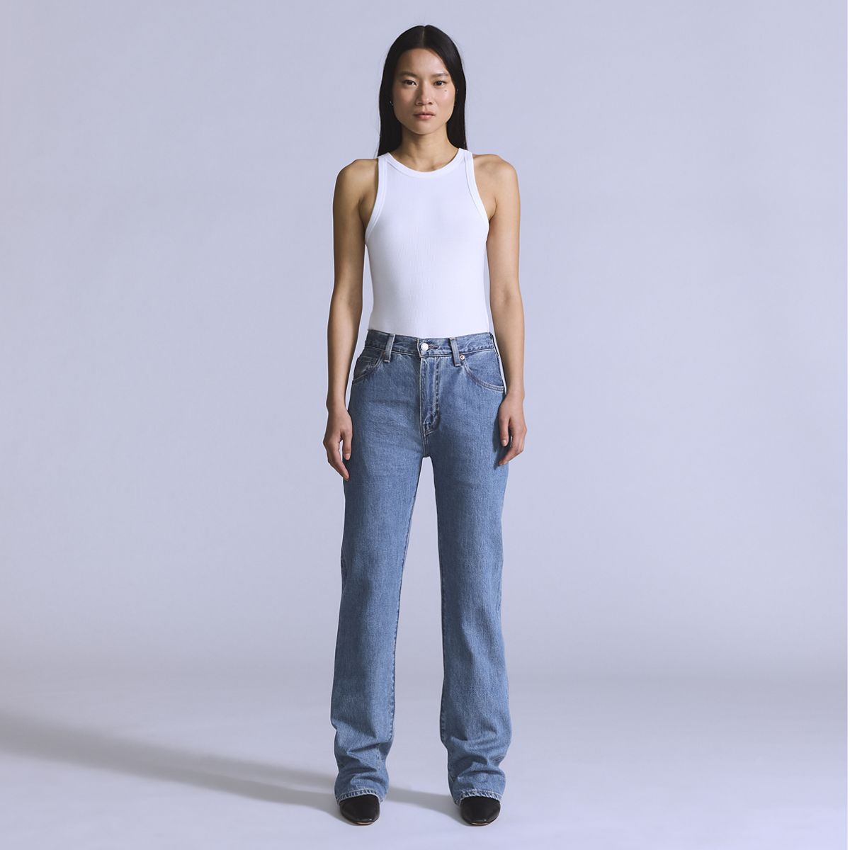 Plank Straight Jeans — Mij Curl - Medium Wash