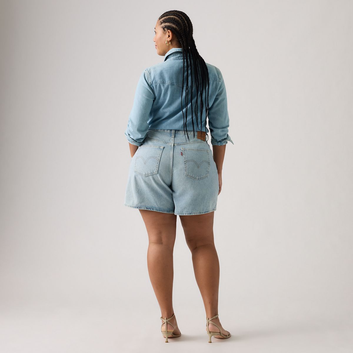 High Rise Baggy Women's Shorts — Far and Wide - Medium Wash