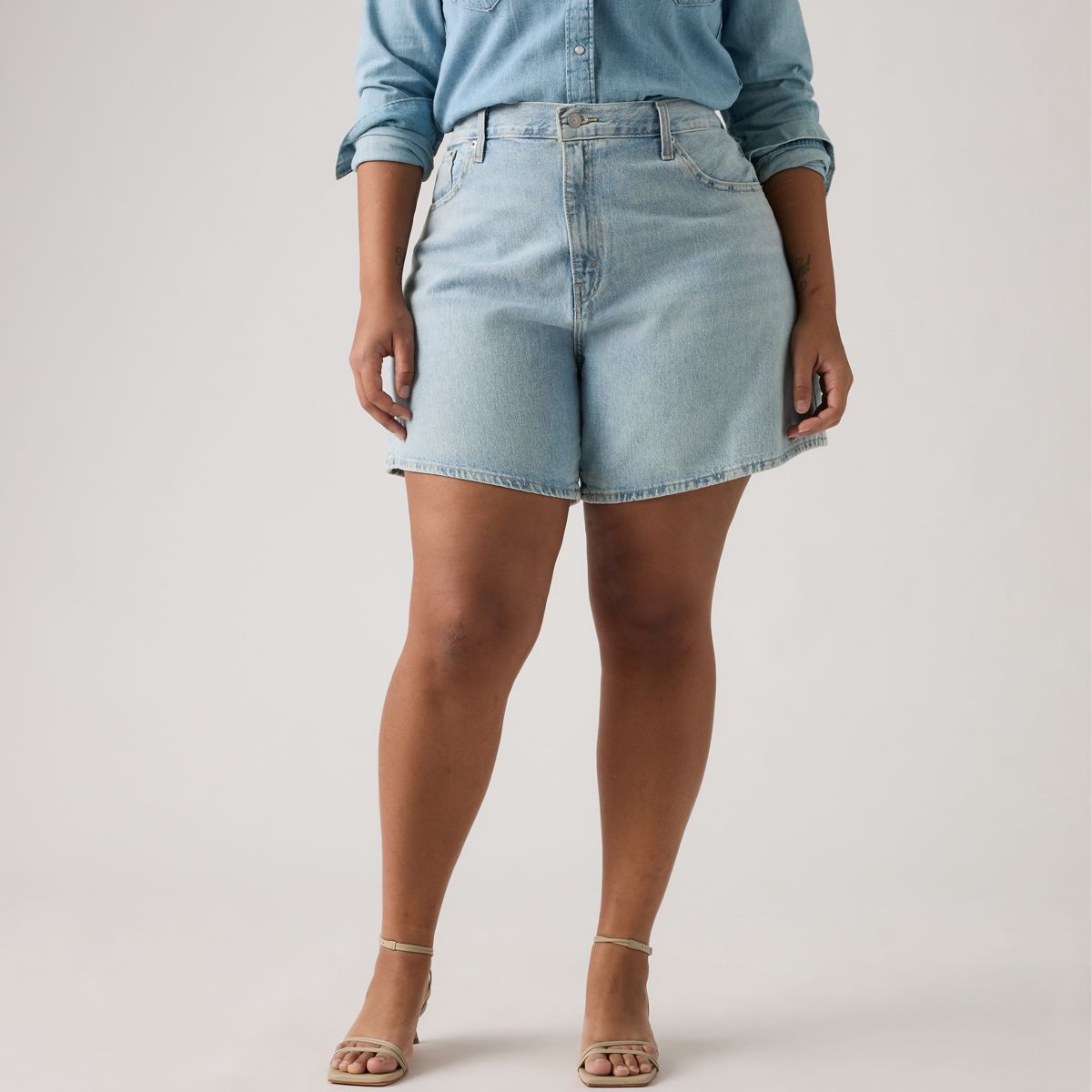 High Rise Baggy Women's Shorts — Far and Wide - Medium Wash