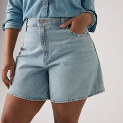 High Rise Baggy Women's Shorts — Far and Wide - Medium Wash 11