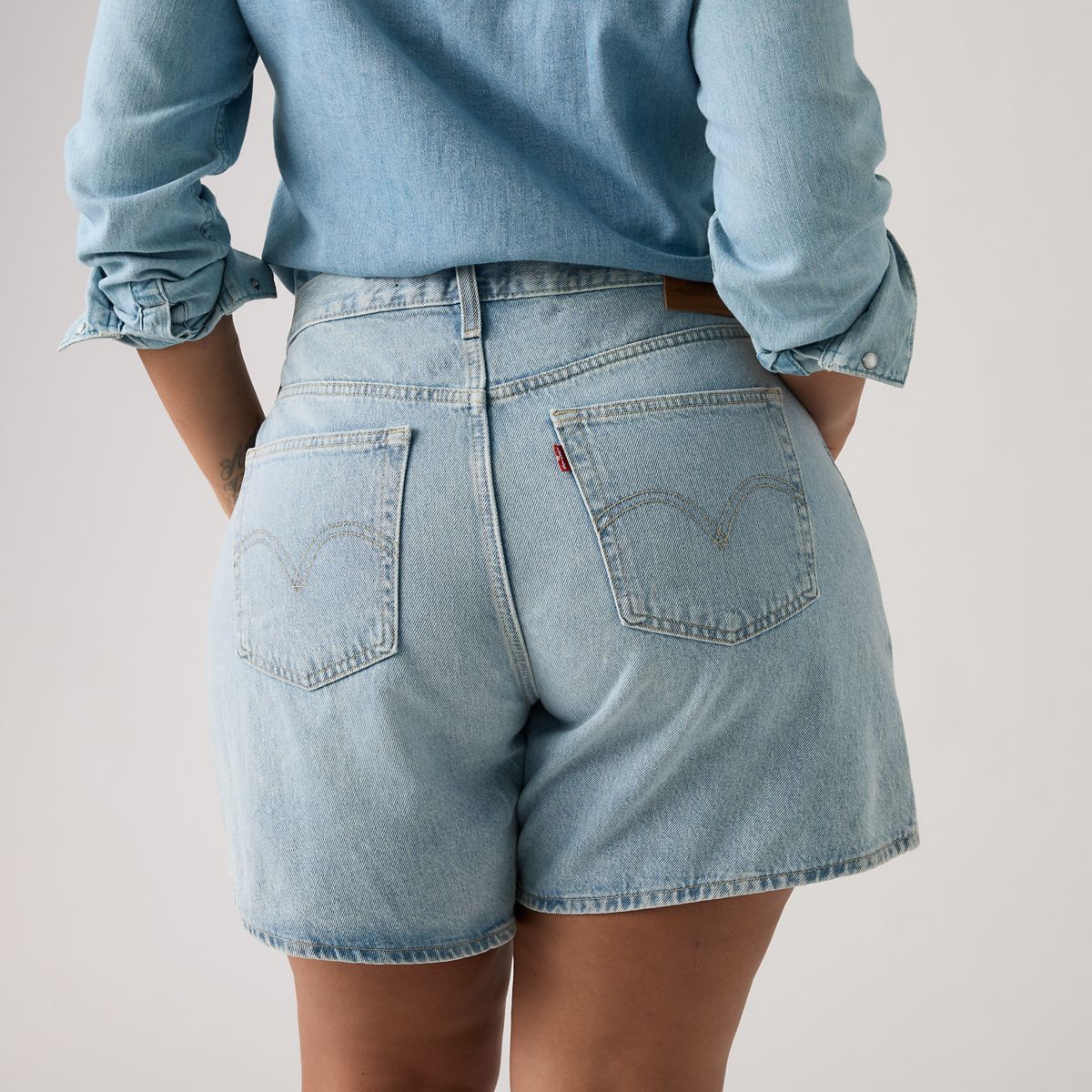 High Rise Baggy Women's Shorts — Far and Wide - Medium Wash