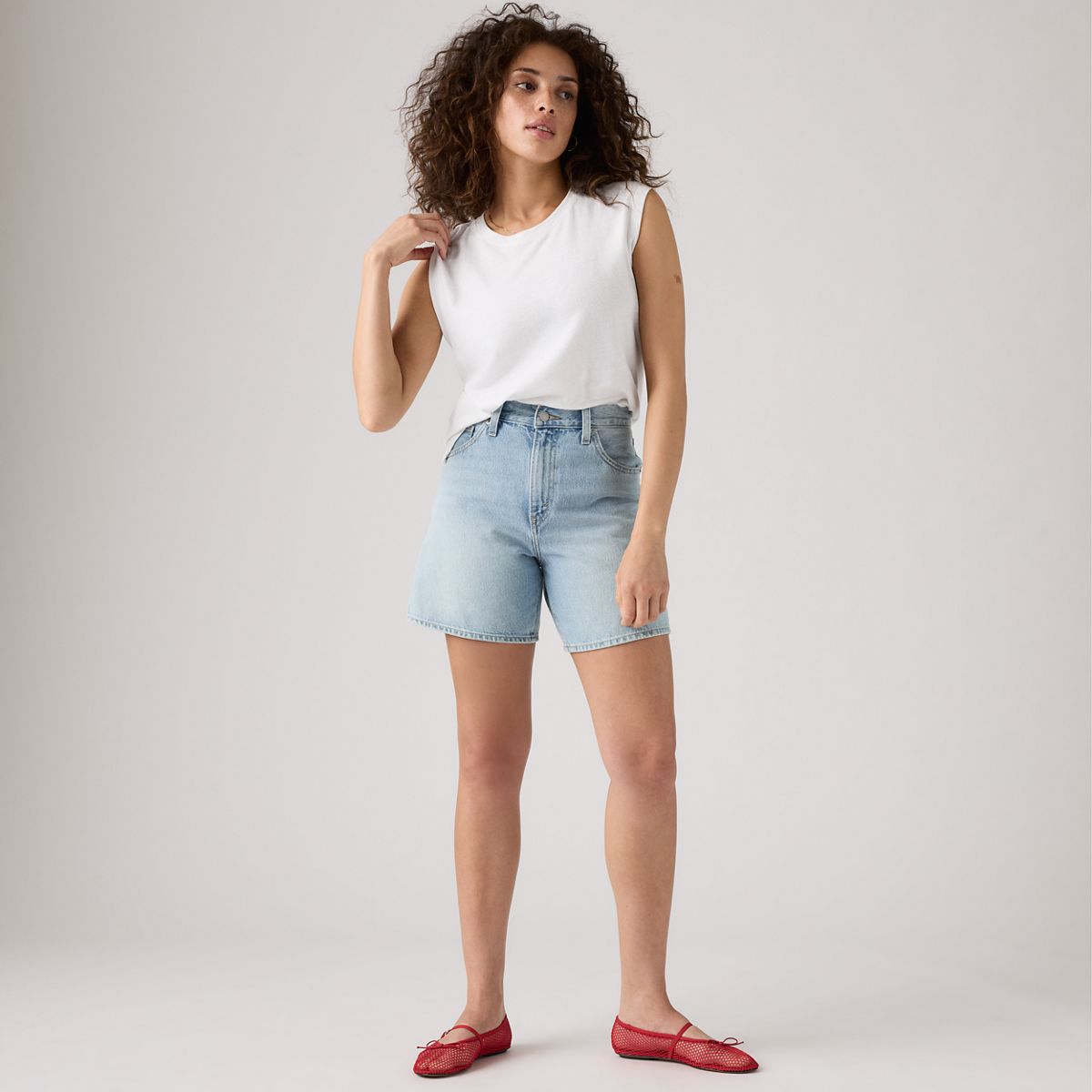High Rise Baggy Women's Shorts — Far and Wide - Medium Wash