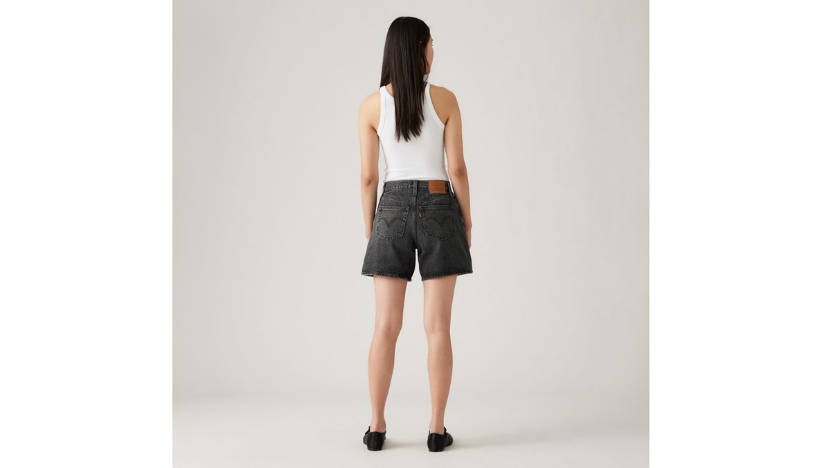 High Rise Baggy Women's Shorts — My Phone - Black