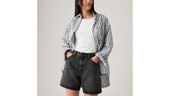 High Rise Baggy Women's Shorts — My Phone - Black 2