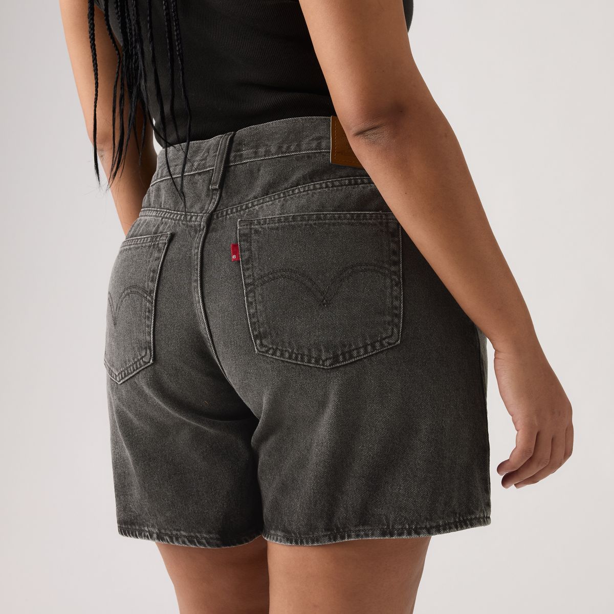 High Rise Baggy Women's Shorts — My Phone - Black