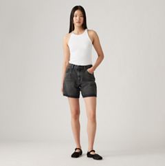 High Rise Baggy Women's Shorts — My Phone - Black 5