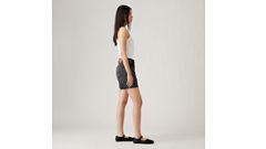 High Rise Baggy Women's Shorts — My Phone - Black 4