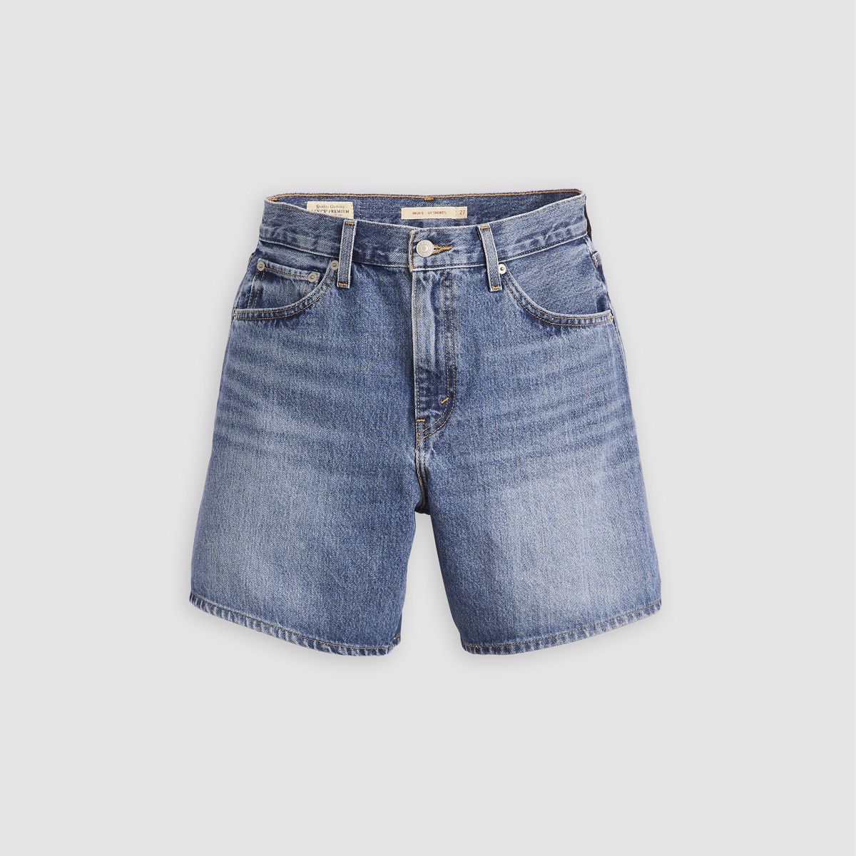 High Rise Baggy Women's Shorts — Memory Short - Medium Wash