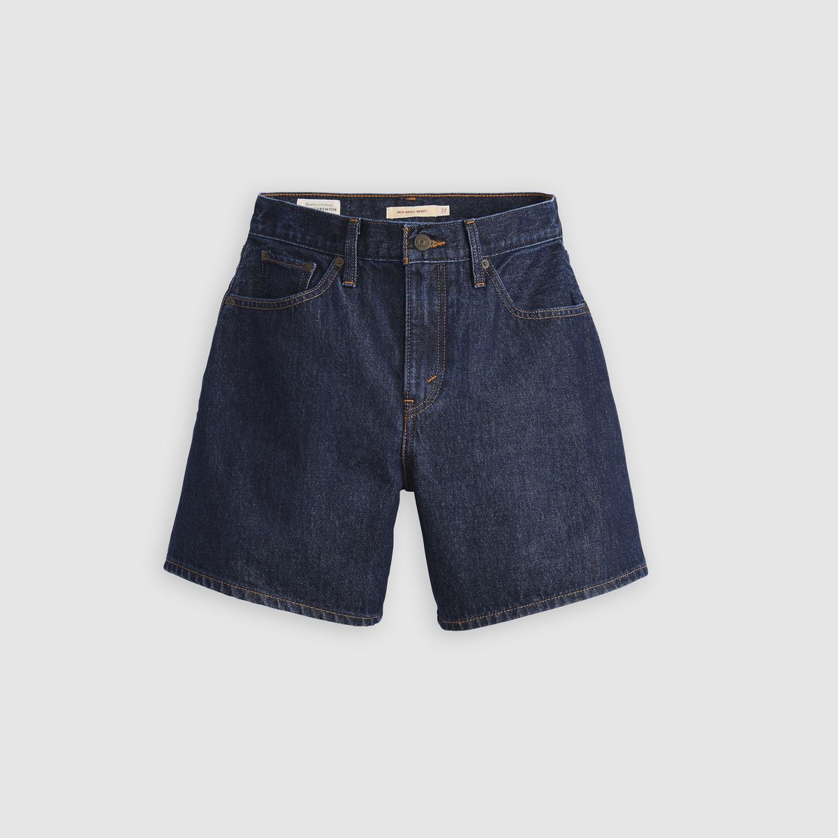 High Rise Baggy Women's Shorts — Remember Together - Dark Wash