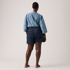 High Rise Baggy Women's Shorts — Remember Together - Dark Wash 12