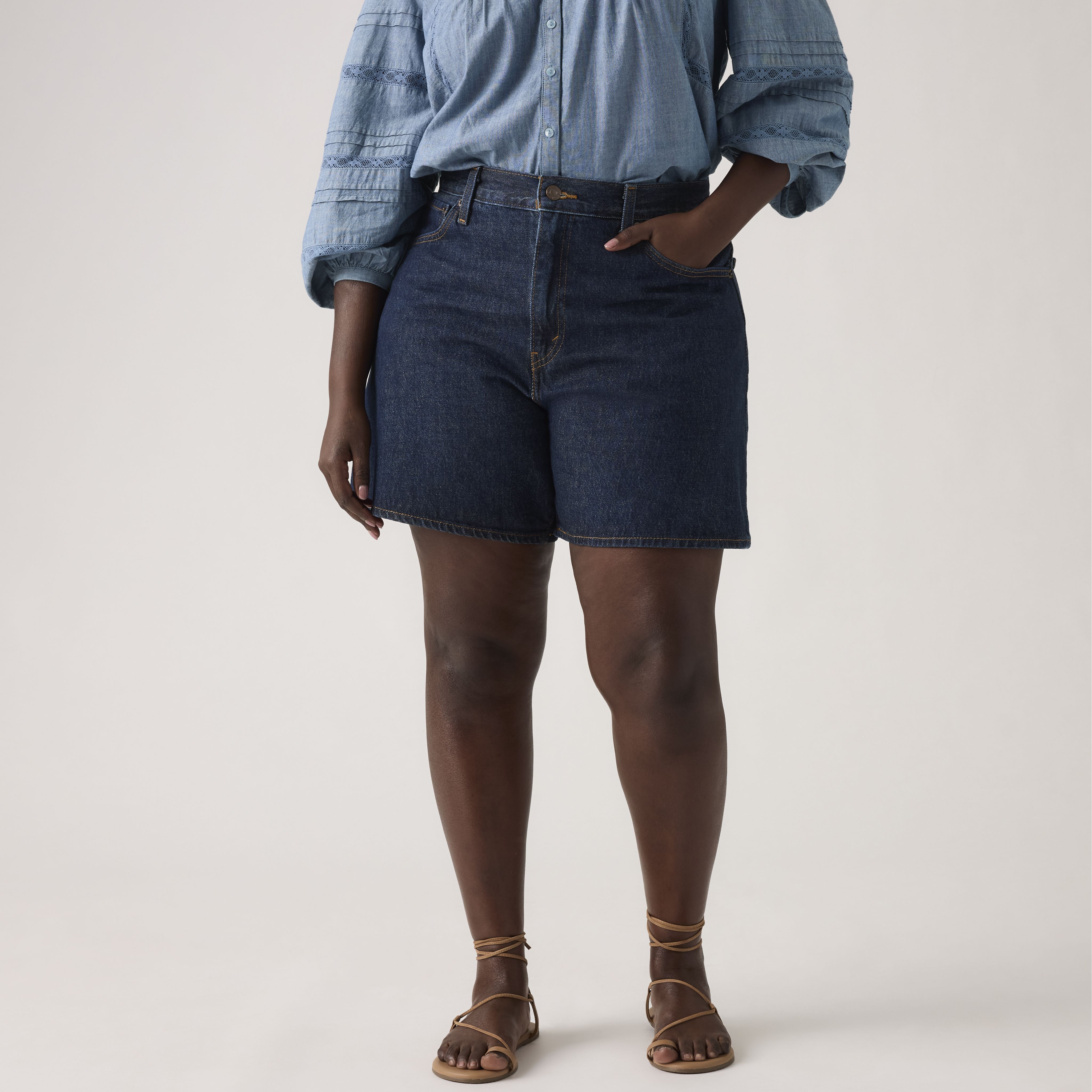 Shorts anchos de tiro alto 9