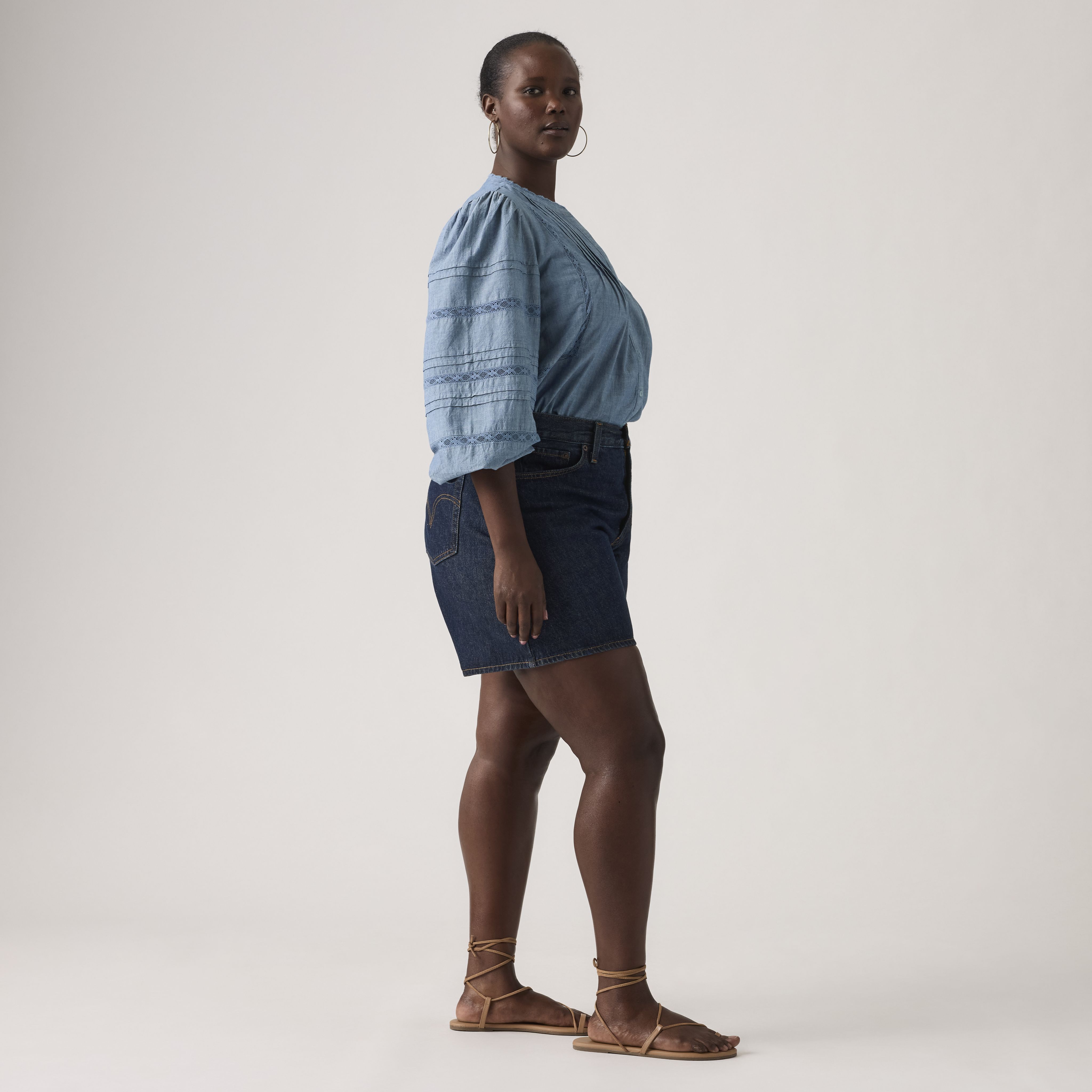 Shorts anchos de tiro alto 10