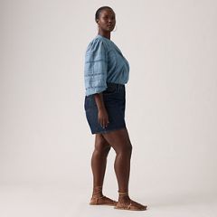 High Rise Baggy Women's Shorts — Remember Together - Dark Wash 10
