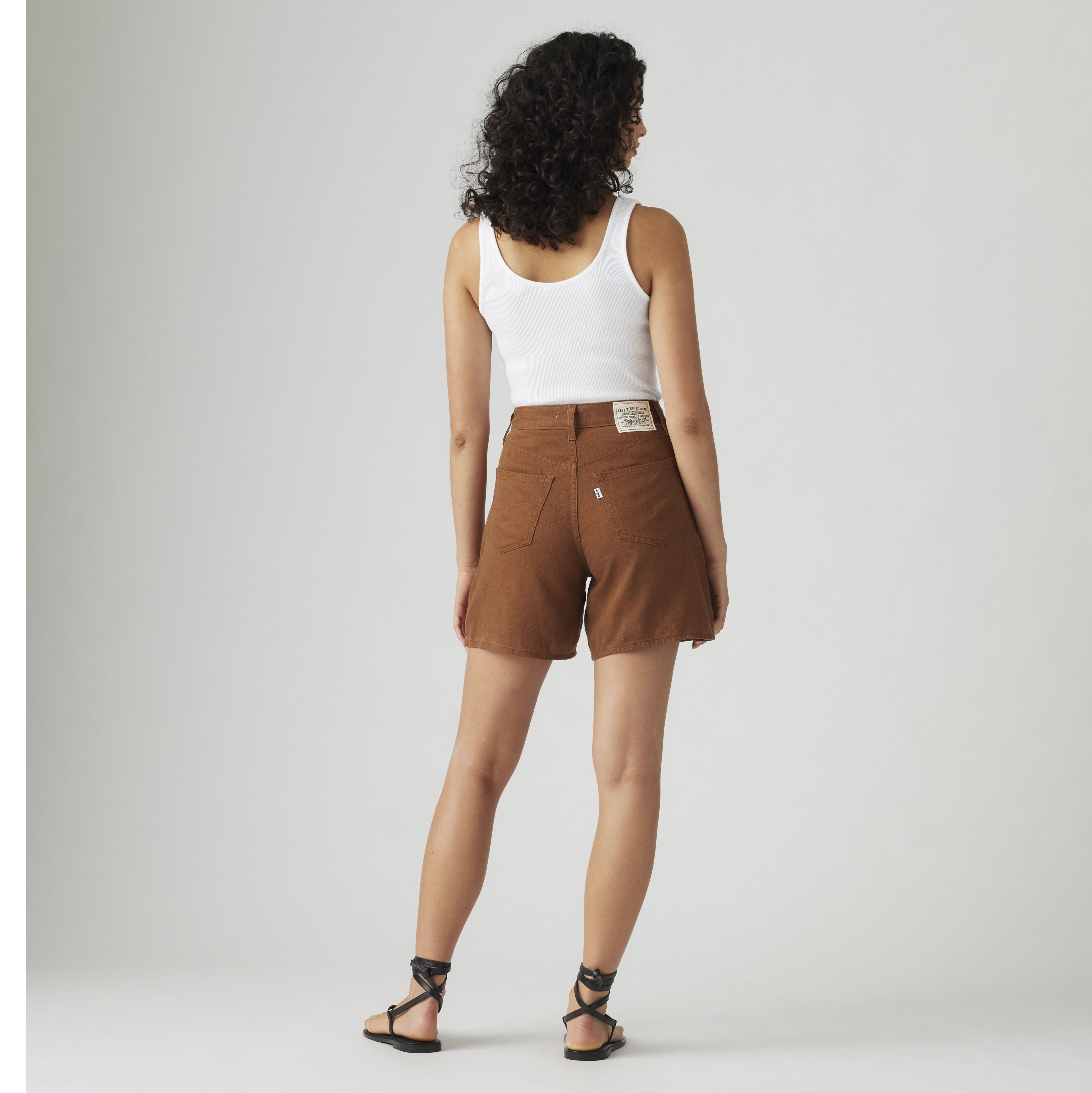 High Rise Baggy Linen Blend Lightweight Women's Shorts