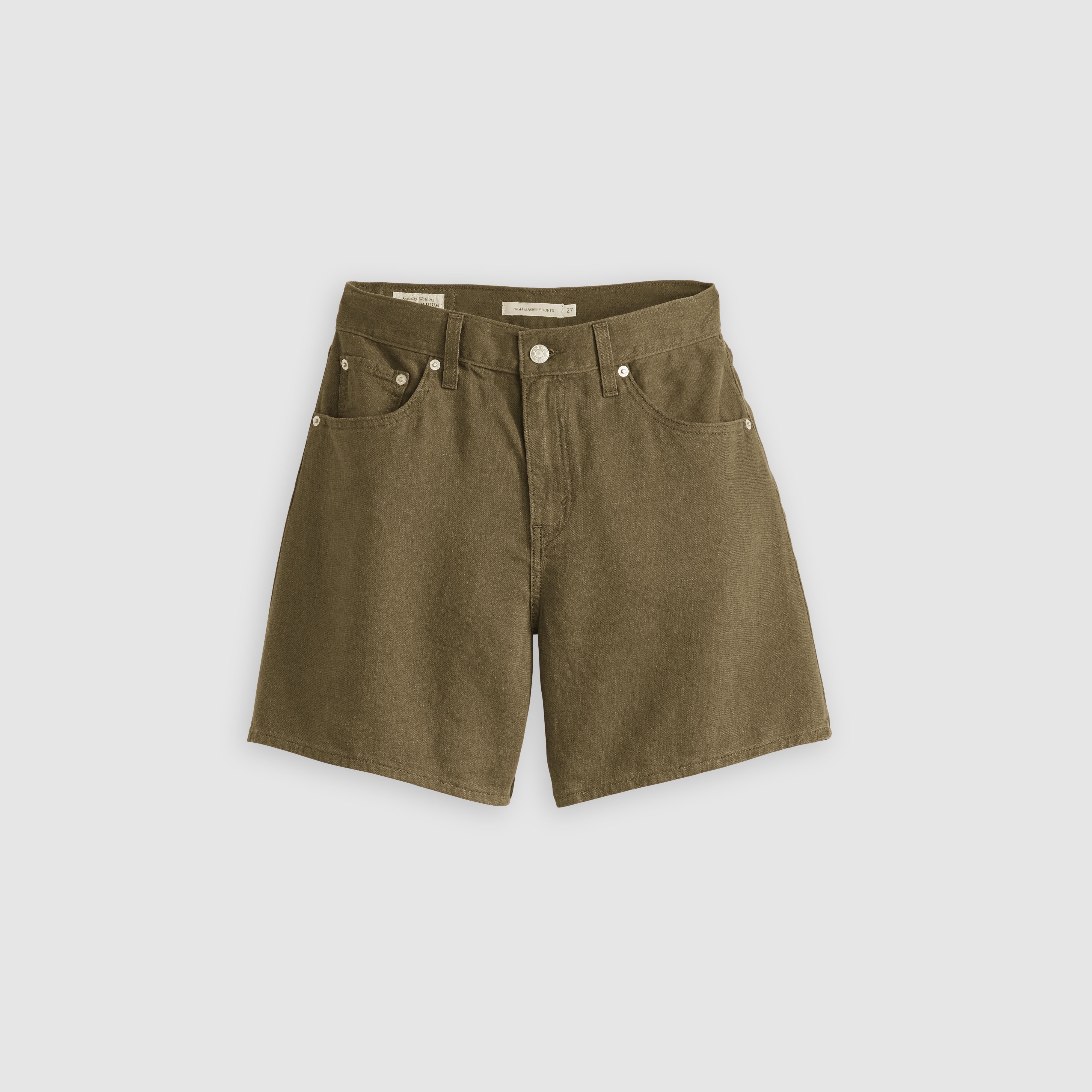 High Rise Baggy Linen Blend Lightweight Women's Shorts 6