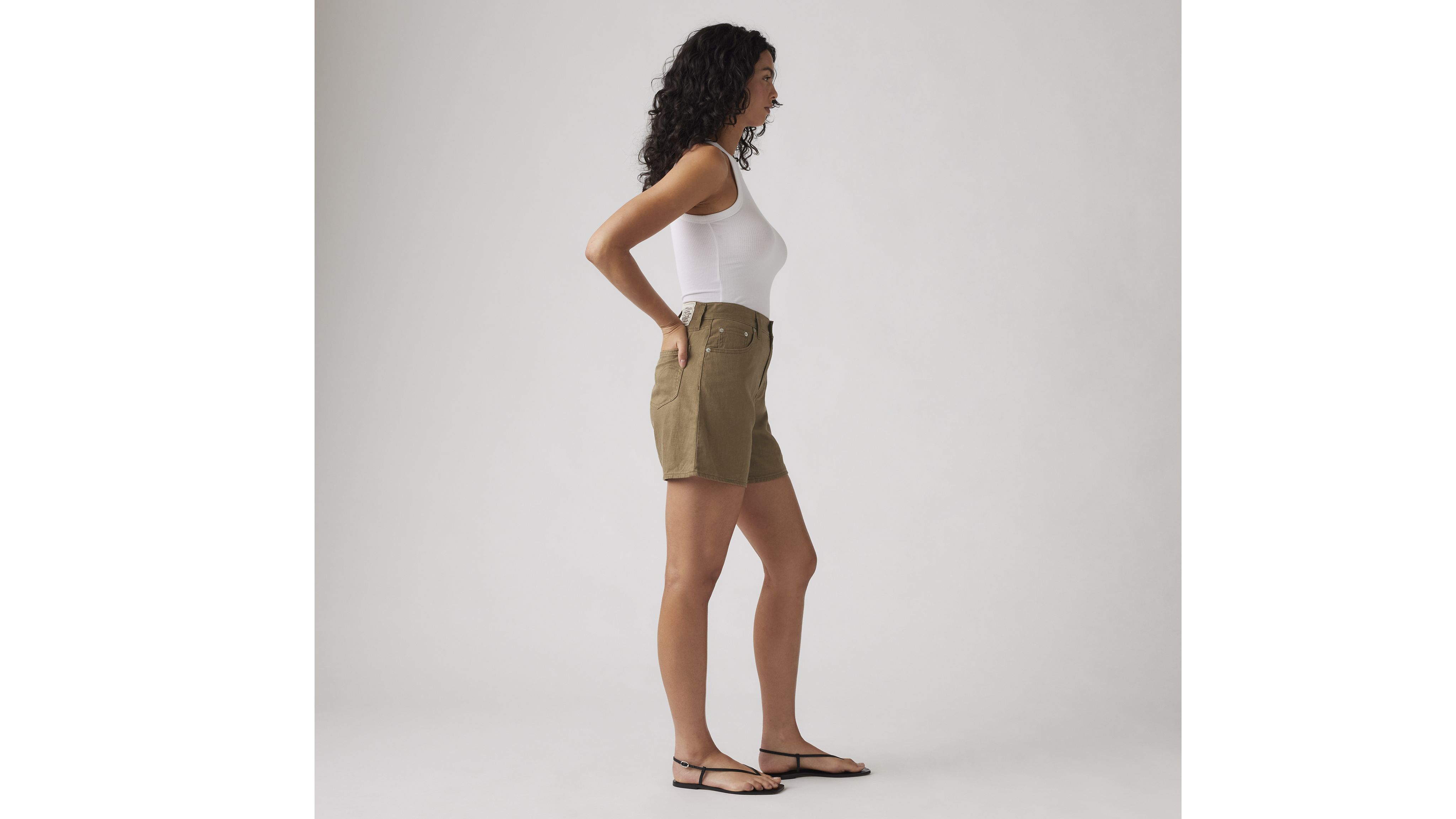 High Rise Baggy Linen Blend Lightweight Women's Shorts 4