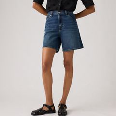 High Rise Baggy Women's Shorts — Achieve Everything - Dark Wash 2