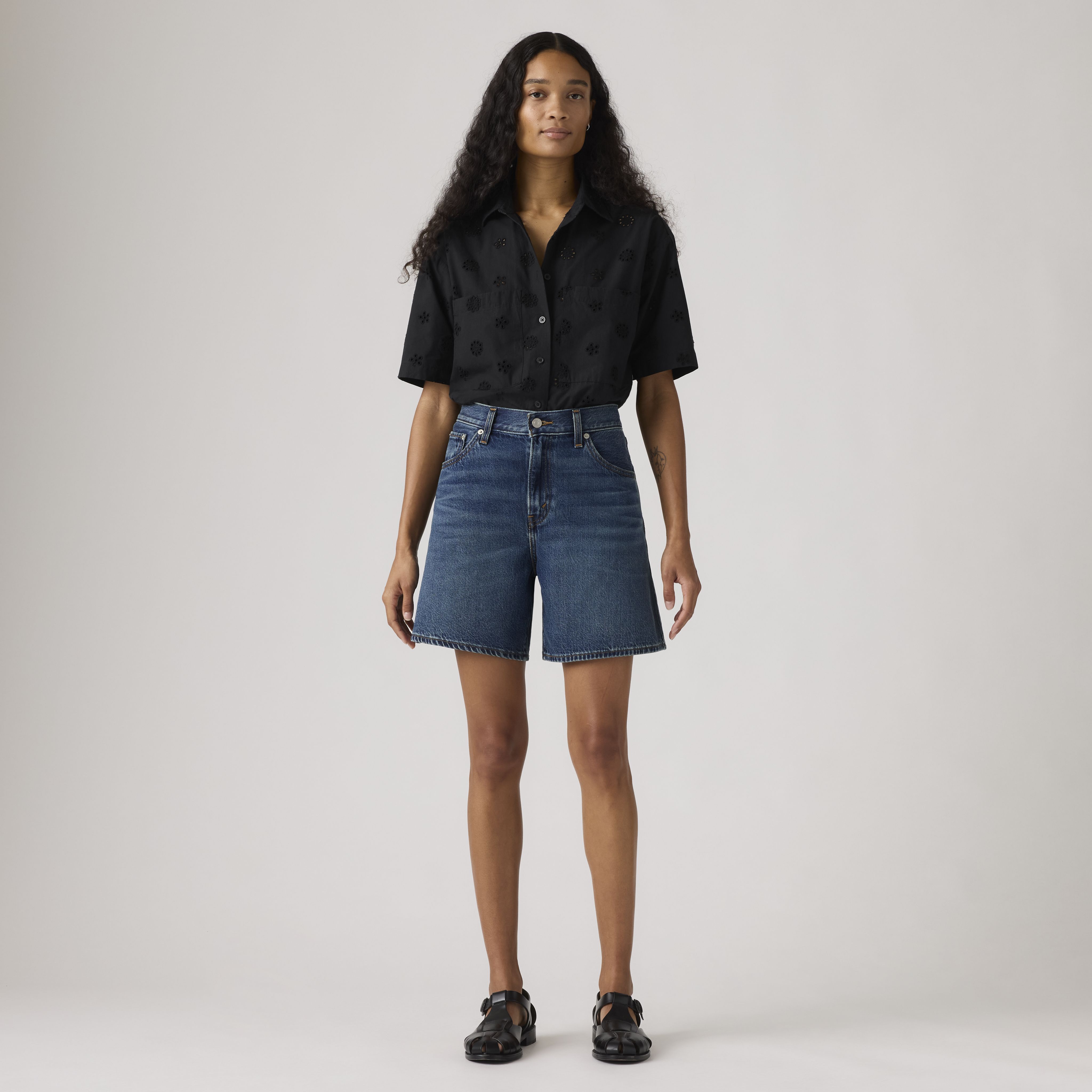 High Rise Baggy Shorts 14