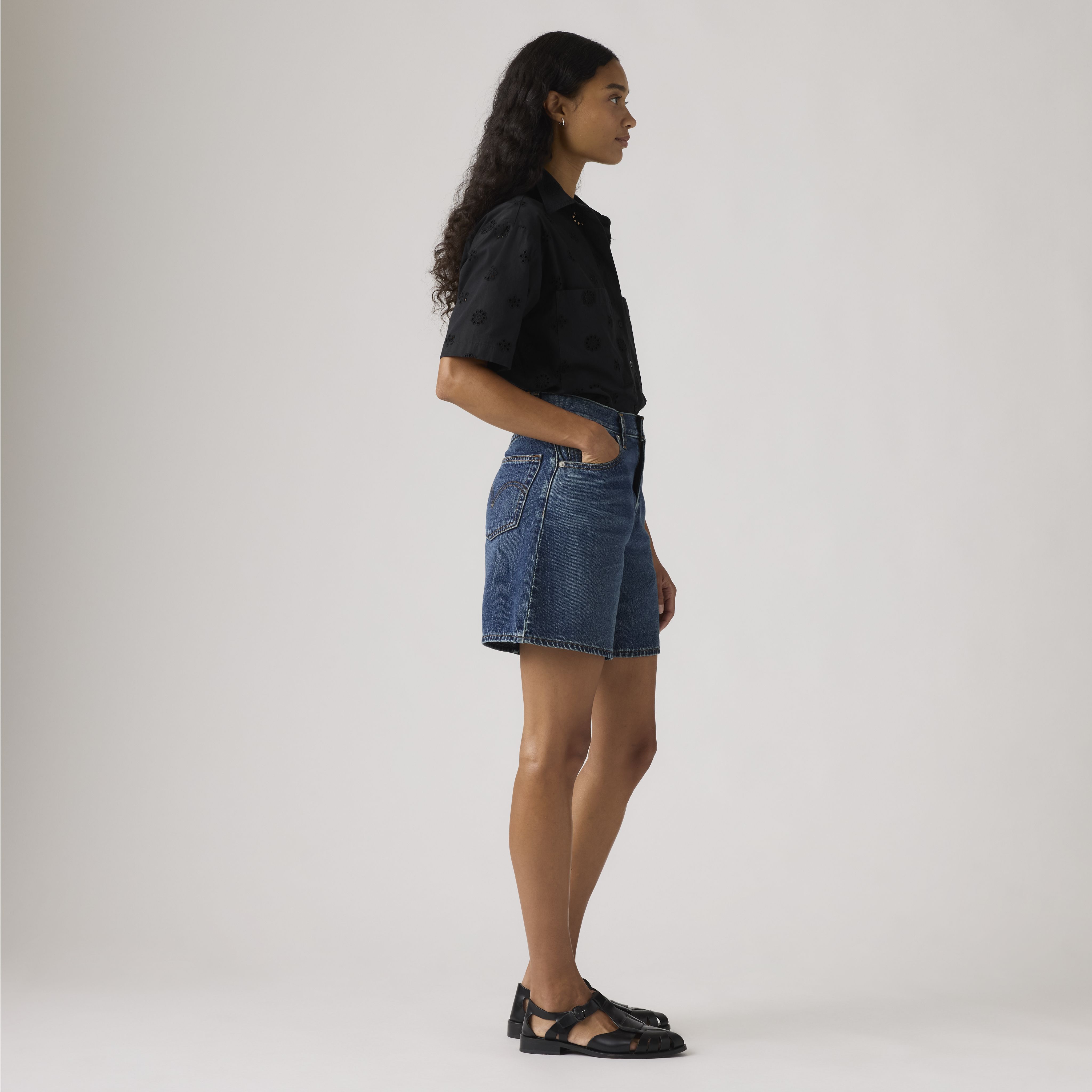 High Rise Baggy Shorts 4