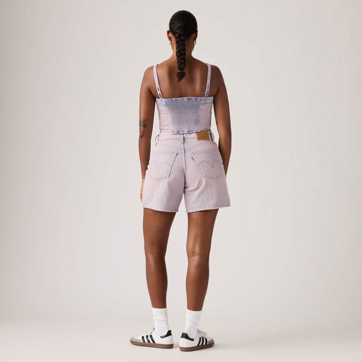 High Rise Baggy Women's Shorts — Rose Up - Pink