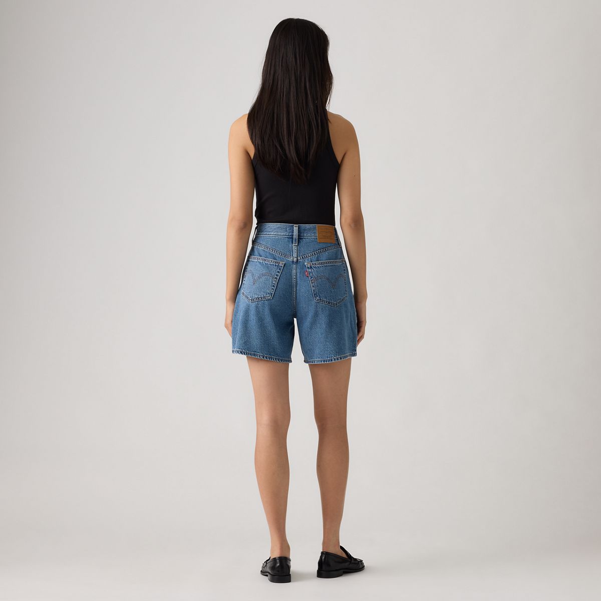 High Rise Baggy Women's Shorts — Own It Tencel - Medium Wash